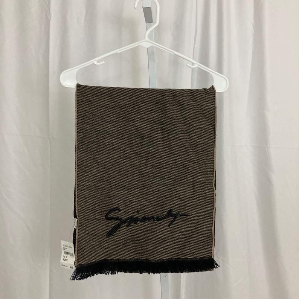 Givenchy Nordstrom NEW Black and Brown Embroidered Wool Scarf NWT